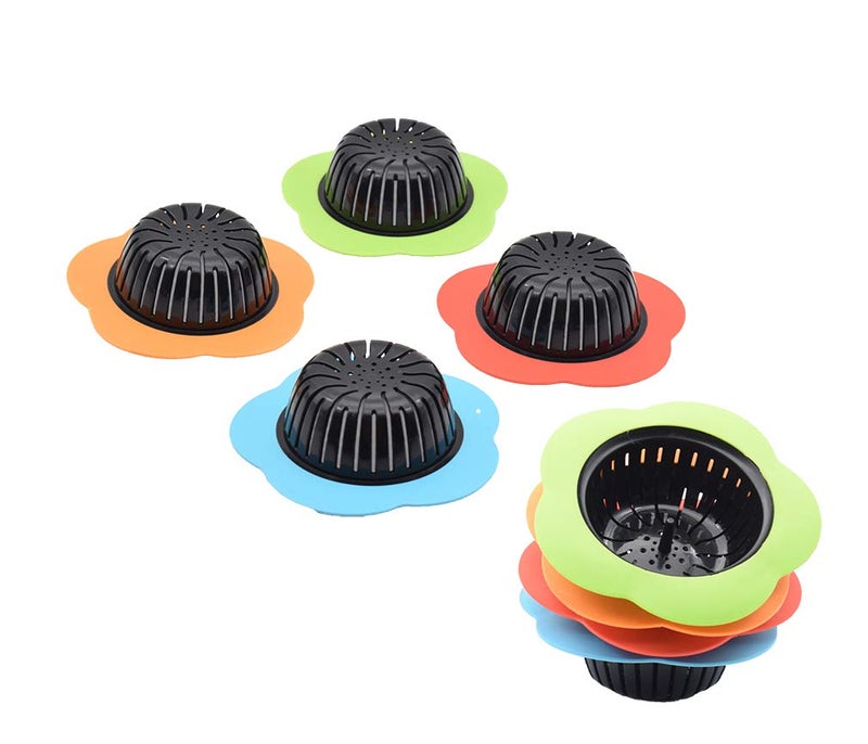 Tmflove Kitchen Sink Strainer 4 Pack, Pouring strainersï¼ŒDrain FilterLarge Wide Rim 4.5" Diameter (4.5" Diameter, 4 Color) - Image 2